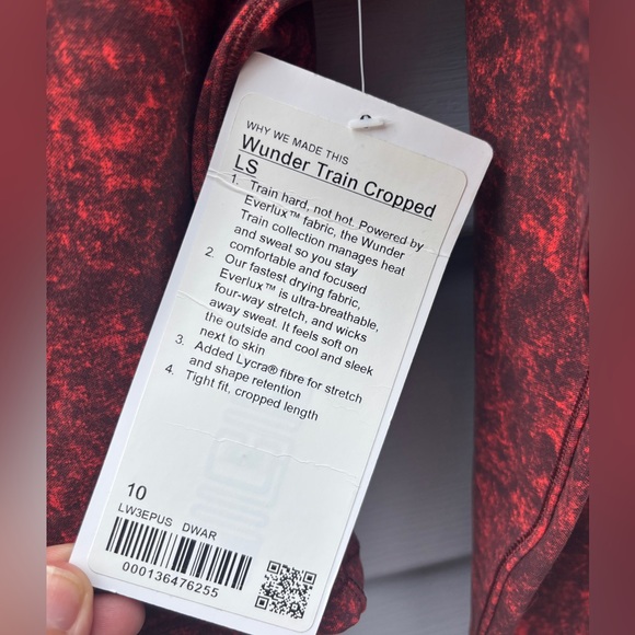 Lululemon Women’s 10 Wunder Train Long Sleeve Autumn Red Athletic Crop Top NWT - Picture 12 of 12